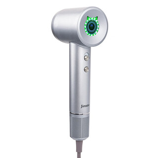 Jinson high-speed negative ion household hair dryer for hair care, low noise, leafless, high-wind hair dryer, does not damage hair, quick-drying, high-power portable hair dryer, silver