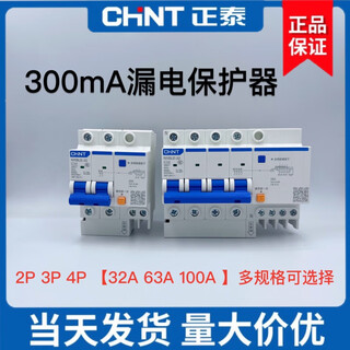 Chint small leakage protector nxble 2p 4p leakage protection 32a 63a 100a leakage current 300ma 2p 32a