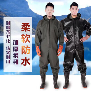 Hhongshiyu full-body waders, thickened fishing rain trousers, waterproof trousers, fishing one-piece raincoat, waders, lotus root suit, water fork trousers