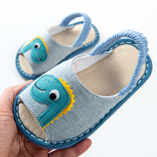 Jindouzi children's slippers 1-5 years old, home non-slip boys' soft-soled cloth shoes, thousand-layer bottom t196 24, inner length 15cm, size 16 recommended foot length 14cm