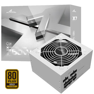 Great wall x series desktop computer power supply 80plus gold certified power supply full voltage 750w full model x7 white version anti-leakage