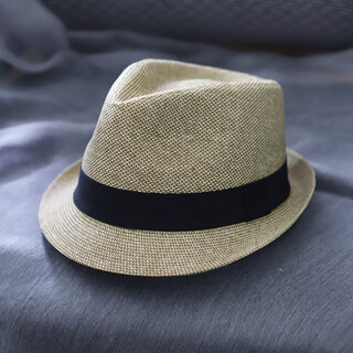 Mondeco japanese gentleman hat, jazz hat, large head circumference, large size, sun protection, panama hat, straw hat, summer khaki, m size (55-57cm)