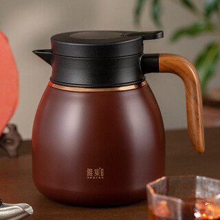 Yaji little fat fu stewed teapot 1100ml coffee-colored thermos kettle household kettle stainless steel white tea water separation simmering kettle