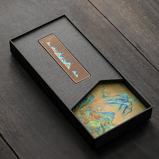 Dameng creation forbidden city national style water suction kettle bearing dry tea tray tray household kung fu tea set water storage tea table customized qianli jiangshan-double layer tray-short style