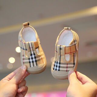 Miao fei 2022 spring, autumn and summer baby shoes, baby soft-soled canvas shoes, girls' cloth shoes, toddler shoes, men's single shoes, sneakers, 170 yellow grid, 13.5 cm inner length