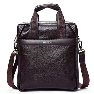 Boston denton men's shoulder messenger bag student trendy backpack large capacity multifunctional handbag first layer cowhide briefcase