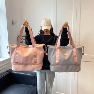 Trcks short-distance travel bag women's carry-on large-capacity lightweight sports fitness bag small luggage maternity travel storage bag gray