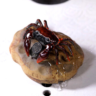 Fuyaji tea pet ornaments, raw ore mud, fully handmade discoloration crab tea set accessories, upgraded new style