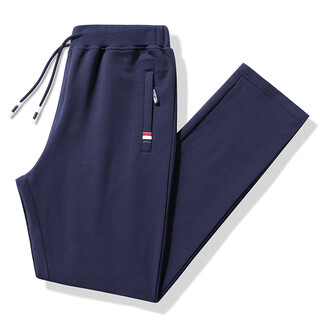 Tommybull american tommy tommy sweatpants pure cotton casual men's sports pants autumn and winter loose straight leg sweatpants dark blue straight leg pants 3xl recommended 160-175jin jin equals 0.5 kg