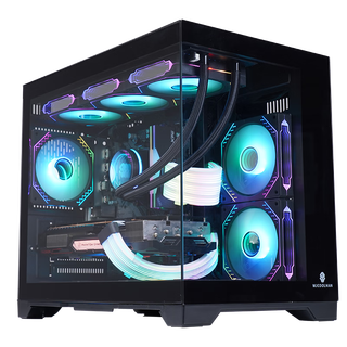玩嘉孤勇者黑无A柱 海景房机箱台式电脑主机箱 M-ATX主板/360水冷/4090显卡