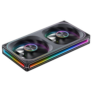 Jonsbo za-240b argb version black 12cm*2 chassis fan (four-sided integrated multilayer mirror light effect/2 conjoined/aluminum nameplate/pwm male and female heads)