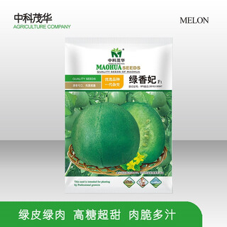 Zhongke maohua fruit seeds green fragrant fei melon seeds rock sugar emerald super sweet south korean emerald emerald green fragrant crisp fragrance green skin green flesh melon seeds lv xiangfei 50 capsules/bag trial pack-super sweet type