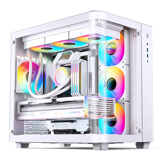 Jonsbo tk3 chassis atx curved glass sea view room column-free back-plug matx side-through typec white desktop 360 water-cooled game starship warehouse computer chassis tk-3 white curved glass/support atx/360 water cooling