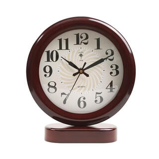 Arctic constellation clock home living room large characters wooden simple table clock quartz clock light-tone fashion clock creative table 8872 brown (height 28cm width 24cm)