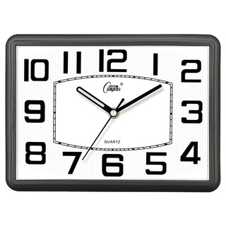 Compas table clock living room simple desk clock quartz clock fashion clock modern simple bedside clock 2990 black and white 26cm