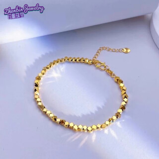 Fat donglai's same style 18k gold transfer bead bracelet broken ping'an 24 broken gold bundy 999 broken gold eight-sided cut bundy bracelet