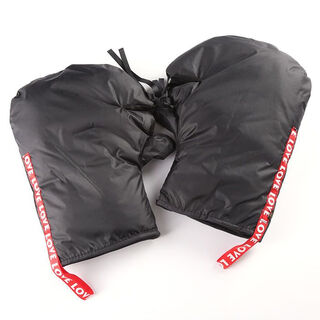 Yangpeng bicycle handlebar cover winter tram warm and rainproof electric bicycle windshield gloves cold-proof and waterproof thickened handlebar black ribbon handlebar cover (thickened version)