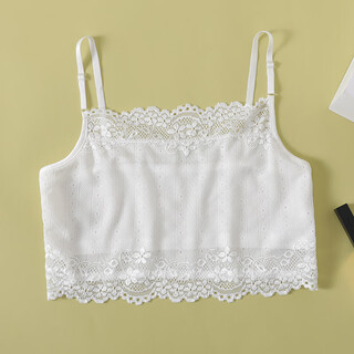 Silk tube top underwear for women, anti-exposure inner vest, sexy lace, black, white, small suspenders, summer, white (vertical stripes) m