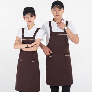 Zhicaiyunjian advertising apron customized logo milk tea shop coffee shop supermarket work clothes apron printing custom fruit shop apron dark coffee color 188a one size fits all