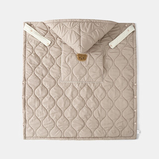 Tongxiaosheng baby cloak autumn and winter windproof blanket stroller cover blanket toddler carrier waist stool windproof baby cloak children thickened cover light milk tea 78cm*83cm