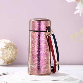 Famous pure titanium thermos cup for men and women, portable, compact, simple, high-end cup with carrying rope md-tih06-15 pink pk