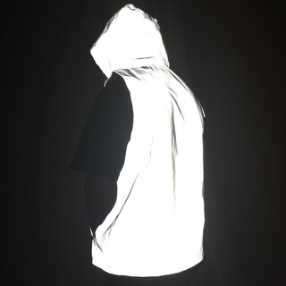 Customized reflective hooded vest, night vision travel safety riding vest, vest for boys, outdoor top, sports laser jacket, high brightness silver reflective s