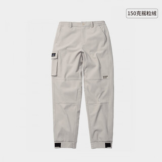 Camel (camel) men's sweatpants men's new loose soft shell pants outdoor windproof and cold-proof workwear straight sports trousers ice crystal gray, men's, a13ca49062 l