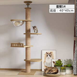 Upright cat climbing frame tongtianzhu space capsule cat tree cat scratching post cat climbing frame solid wood tree house cat furniture tongtianzhu package 14