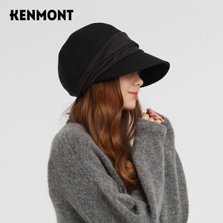 Kenmont sweet solid color all-match woolen beret face-showing little girl autumn and winter style round face duck tongue beret cap km-5186