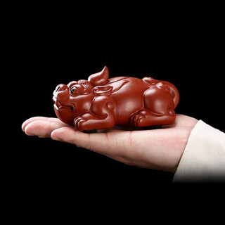 Gold inlaid jade, handmade by teacher wang renbing, yixing original mine dahongpao purple sand tea pet, pixiu tea pet ornaments, tea toys, tea table decorations, kung fu tea set accessories, gift box, dahongpao pixiu tea pet