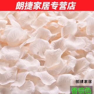 Silent noel simulated rose fake petals for weddings, flower girls hand-spreading flowers for marriage proposals, romantic confessions, decoration arrangements, petal rain, champagne color, 10 packs (1000 pieces)