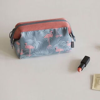 Congting women's portable cosmetic bag ins internet celebrity small simple portable cosmetic bag girly heart cosmetic storage bag pink flamingo