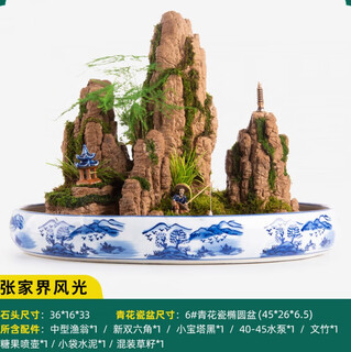 Smvp boutique indoor natural absorbent stone landscaping water stone ornaments landscape bonsai flowing water rockery micro landscape zhangjiajie scenery (complete set)