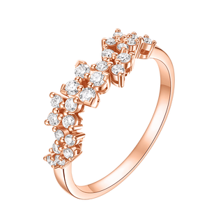 Kimberley diamond floral diamond ring 18k color gold true full diamond row ring proposal engagement ring jewelry nationwide warranty sf delivery total approximately 32 minutes 18k rose gold/no. 13 ready stock