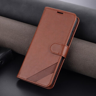 Ju xiaozhi is suitable for redmi k30 mobile phone case, clamshell leather case, wallet-style card-insertable case, all-inclusive anti-fall soft inner shell with magnetic buckle protective cover for men and women, redmi k30/k30i universal brown wallet-type leather case