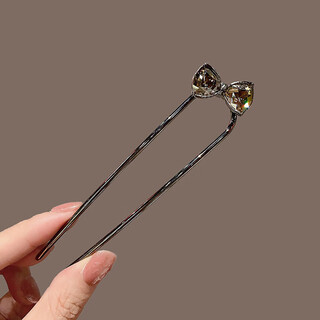Su shiliu's new chinese-style hairpin u-shaped metal high-end hairpin artifact for the back of the head, hairpin, butterfly hairpin gift, rhinestone bow hairpin, antique gift box