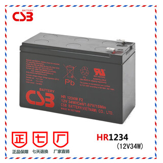 HDZE全新CSB蓄电池HR1234W  F2 12V9AH UPS电瓶精密仪器设备电池