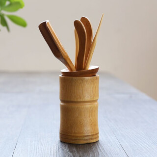 Haiyanzhitian liujunzi 5-piece tea spoon bent tea clip kung fu tea set tea ceremony spare parts bamboo liujunzi
