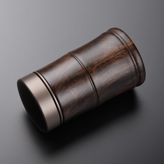 Fanyue ebony solid wood tea can household aluminum cover sealed can portable travel tea storage can small high-end tea storage can ebony tea can (bamboo small) 150ml