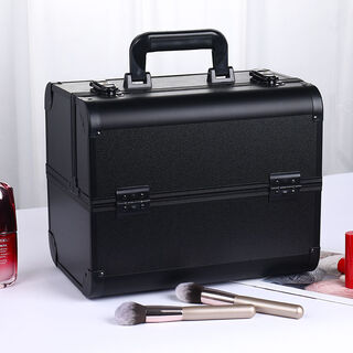 Multi-layer portable professional tattoo embroidery nail art makeup beauty hair salon makeup box makeup bag tool box and makeup box domineering black