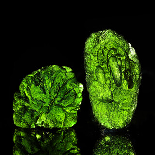 Libiao natural czech meteorite design raw stone green glass meteorite modor crystal pendant bare stone couple necklace czech style bracelet