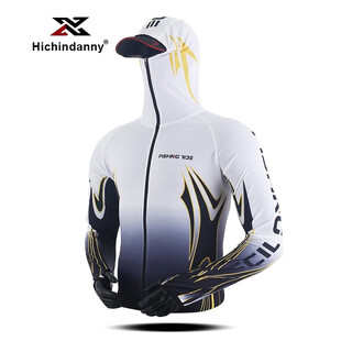 Hichin danny fishing clothing men's sun protection clothing suit ice silk quick-drying top spring and summer sea fishing clothing luya sun protection fishing clothing new white top s suitable for 100jin jin equal to 0.5 kg or less