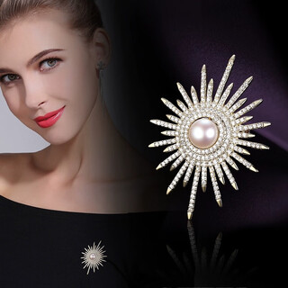 Yite brooch women's high-end pearl corsage high-end suit coat niche design exquisite hat sweater pin accessories silver