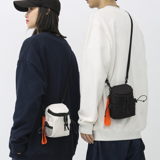 Mujin crossbody bag men's and women's trendy mini shoulder bag niche personality versatile casual mobile phone bag key headphones coin purse fashion pocket black