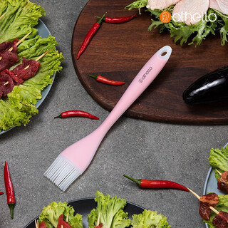 Odro silicone brush high temperature resistant bbq brush oil brush bread pancake brush baking tool no-ss silicone oil brush (pink)