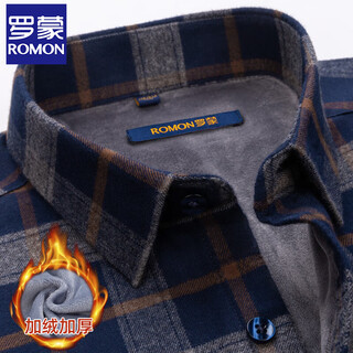 Romon клетчатая мужская теплая рубашка с длинными рукавами из 100% хлопка и бархата, утепленная повседневная рубашка с начесом, повседневный универсальный топ среднего возраста 3wb2021-10 41 /2xl