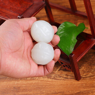 Jian yao xinjiang jade walnut handle piece mutton fat white jade hand yo-yo jade article toy handle piece fitness ball player toy piece
