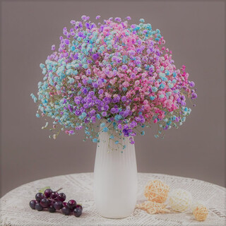 Love yunnan forget-me-not dried flowers flower ornaments living room decoration real flower arrangements gypsophila bouquet festival birthday matching purple + blue + pink gypsophila* stars included newspaper + ribbon