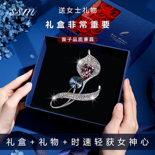 Shimei brooch for women, high-end retro temperament brooch, jacket, business suit, versatile and simple birthday gift, elegant pink brooch