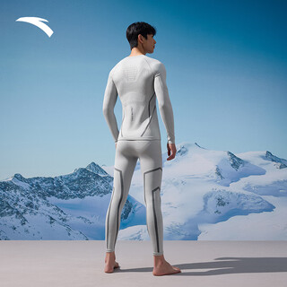 Anta ski quick-drying sports suit men's and women's spring outdoor mountaineering tight thermal underwear training bottoming shirt men's ice blue gray/basic black-1 l